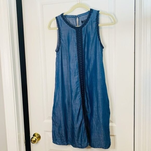 Max Jeans Bohemian Tencil Embroidered Sleeveless Casual Summer Lightweight Dress - Picture 2 of 11